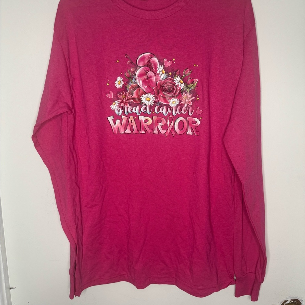 Pink Breast Cancer Warrior Long Sleeve Shirt